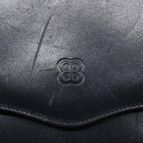 BALENCIAGA Shoulder Bag Leather Navy Gold Auth bs17168