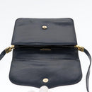 BALENCIAGA Shoulder Bag Leather Navy Gold Auth bs17168-19