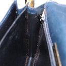 BALENCIAGA Shoulder Bag Leather Navy Gold Auth bs17168-22