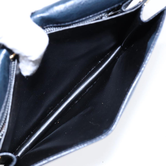 BALENCIAGA Shoulder Bag Leather Navy Gold Auth bs17168