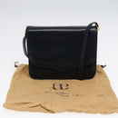 BALENCIAGA Shoulder Bag Leather Navy Gold Auth bs17168-12