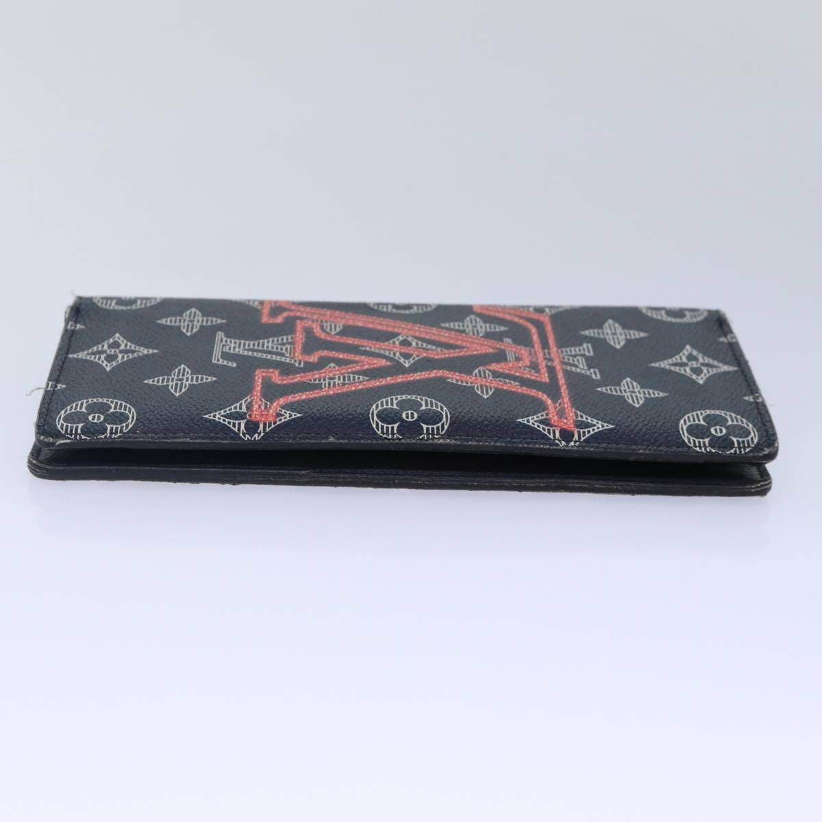 LOUIS VUITTON Monogram Ink Brazza Portefeuille Wallet Navy M62893 Auth bs17176