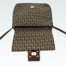 FENDI Zucchino Canvas Shoulder Bag Brown Gold Auth bs17192-18
