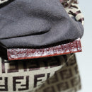 FENDI Zucchino Canvas Shoulder Bag Brown Gold Auth bs17192-12
