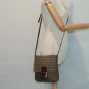 FENDI Zucchino Canvas Shoulder Bag Brown Gold Auth bs17192-23
