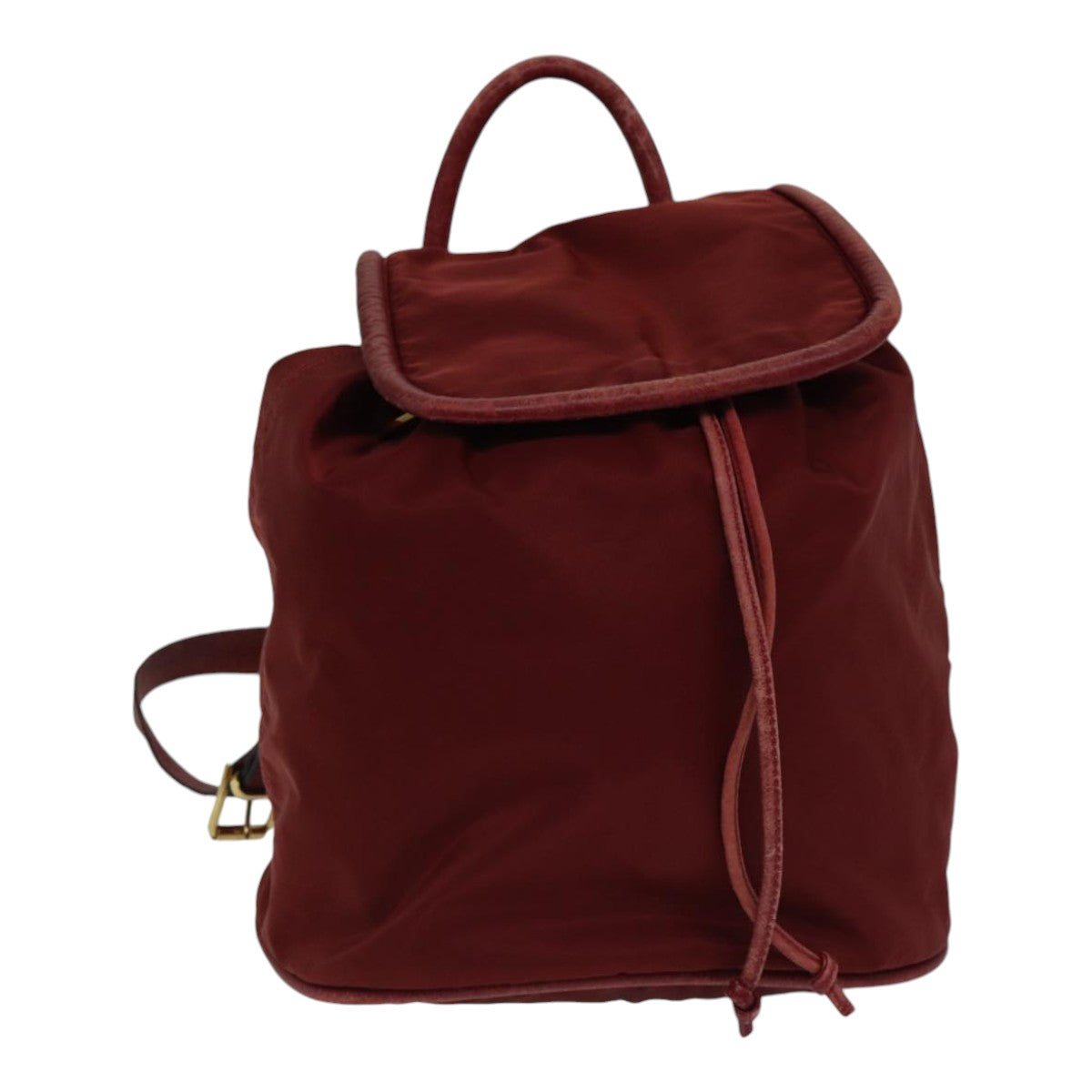 CELINE Backpack Nylon Red Gold Auth bs17197