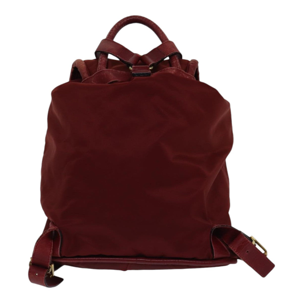 CELINE Backpack Nylon Red Gold Auth bs17197