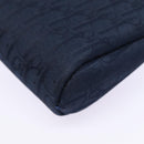 Christian Dior Trotter Canvas Pouch Navy Gold Auth bs17208-16