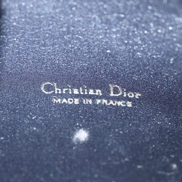 Christian Dior Trotter Canvas Pouch Navy Gold Auth bs17208