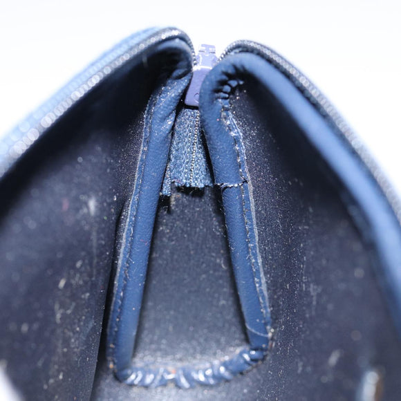 Christian Dior Trotter Canvas Pouch Navy Gold Auth bs17208