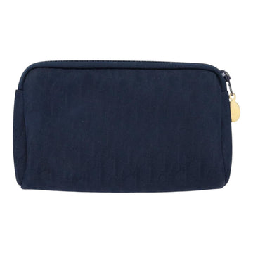 Christian Dior Trotter Canvas Pouch Navy Gold Auth bs17208 - 0