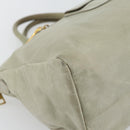PRADA Hand Bag Leather 2way Gray Gold Auth bs17213-13