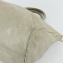 PRADA Hand Bag Leather 2way Gray Gold Auth bs17213-14
