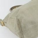 PRADA Hand Bag Leather 2way Gray Gold Auth bs17213-15