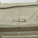 PRADA Hand Bag Leather 2way Gray Gold Auth bs17213-17