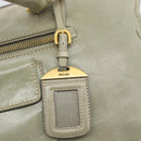 PRADA Hand Bag Leather 2way Gray Gold Auth bs17213-18