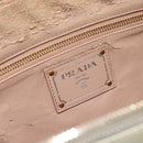 PRADA Hand Bag Leather 2way Gray Gold Auth bs17213-19