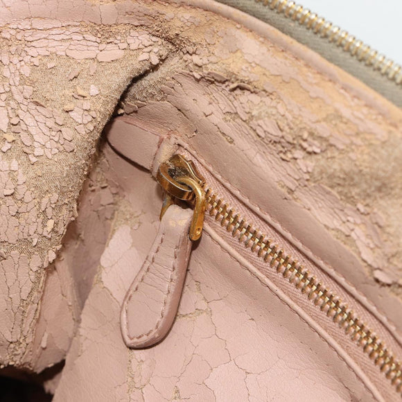 PRADA Hand Bag Leather 2way Gray Gold Auth bs17213