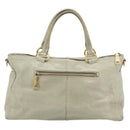 PRADA Hand Bag Leather 2way Gray Gold Auth bs17213-2