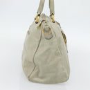 PRADA Hand Bag Leather 2way Gray Gold Auth bs17213-3