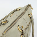 PRADA Hand Bag Leather 2way Gray Gold Auth bs17213-6
