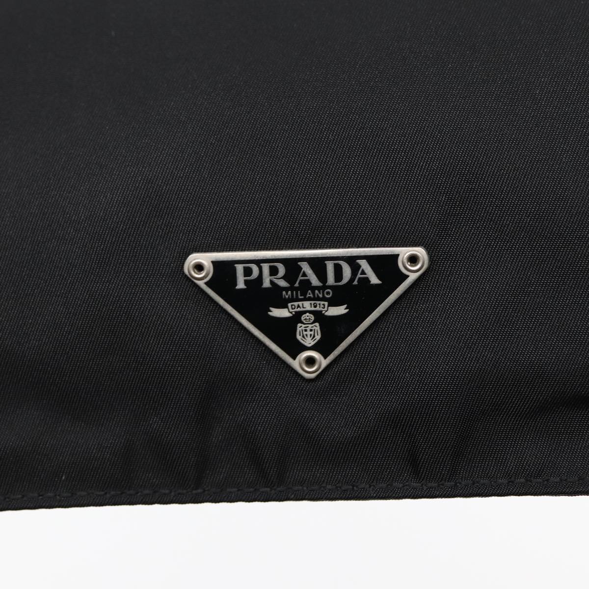 PRADA Shoulder Bag Nylon Black Silver Auth bs17219