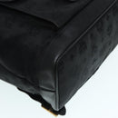 MCM Vicetos Logogram Backpack Leather Black Champagne Gold Auth bs17221-14