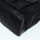 MCM Vicetos Logogram Backpack Leather Black Champagne Gold Auth bs17221-15