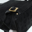 MCM Vicetos Logogram Backpack Leather Black Champagne Gold Auth bs17221-16