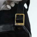 MCM Vicetos Logogram Backpack Leather Black Champagne Gold Auth bs17221-18