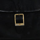 MCM Vicetos Logogram Backpack Leather Black Champagne Gold Auth bs17221-20