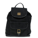 MCM Vicetos Logogram Backpack Leather Black Champagne Gold Auth bs17221-13