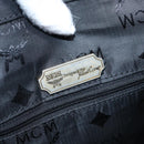 MCM Vicetos Logogram Backpack Leather Black Champagne Gold Auth bs17221-24