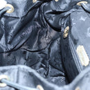 MCM Vicetos Logogram Backpack Leather Black Champagne Gold Auth bs17221-26