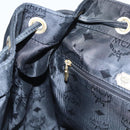 MCM Vicetos Logogram Backpack Leather Black Champagne Gold Auth bs17221-27