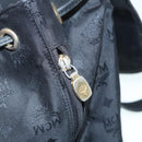 MCM Vicetos Logogram Backpack Leather Black Champagne Gold Auth bs17221-28