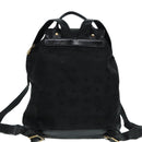 MCM Vicetos Logogram Backpack Leather Black Champagne Gold Auth bs17221-2