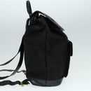 MCM Vicetos Logogram Backpack Leather Black Champagne Gold Auth bs17221-4