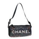 CHANEL Sports Line Shoulder Bag Nylon Black CC Auth bs17222-1
