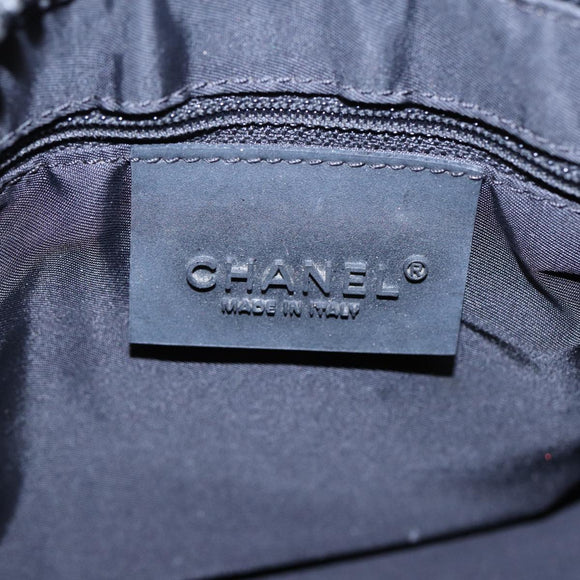 CHANEL Sports Line Shoulder Bag Nylon Black CC Auth bs17222