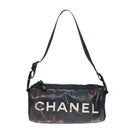 CHANEL Sports Line Shoulder Bag Nylon Black CC Auth bs17222-2