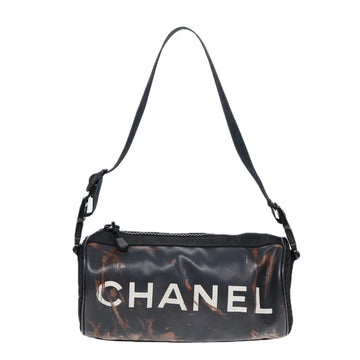 CHANEL Sports Line Shoulder Bag Nylon Black CC Auth bs17222 - 0
