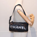 CHANEL Sports Line Shoulder Bag Nylon Black CC Auth bs17222-22