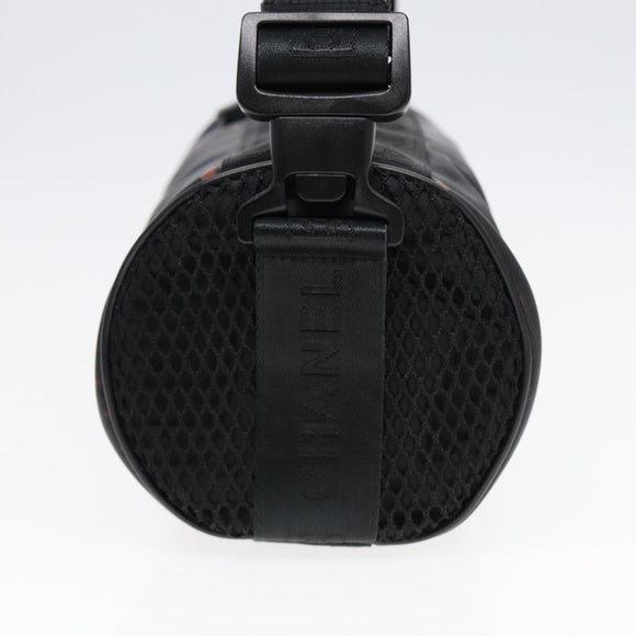 CHANEL Sports Line Shoulder Bag Nylon Black CC Auth bs17222