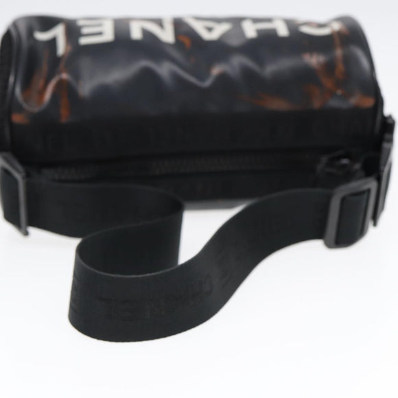 CHANEL Sports Line Shoulder Bag Nylon Black CC Auth bs17222