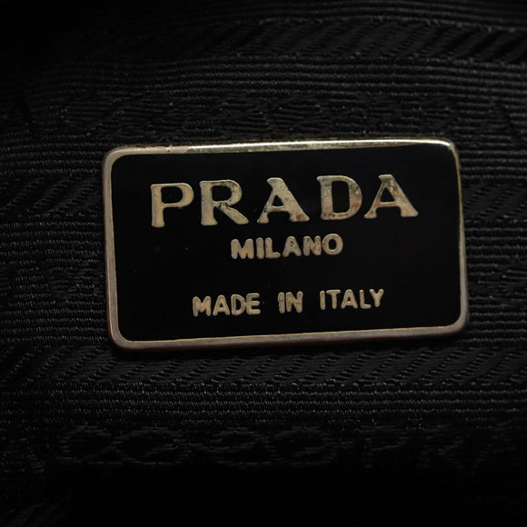 PRADA Pouch Nylon Red Silver Auth bs17235