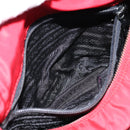 PRADA Pouch Nylon Red Silver Auth bs17235-11