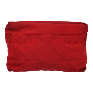 PRADA Pouch Nylon Red Silver Auth bs17235 - 0