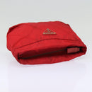 PRADA Pouch Nylon Red Silver Auth bs17235-5