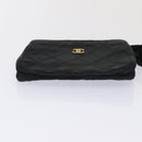CHANEL Coin Purse Leather Enamel 3Set Black CC Auth bs17236-6